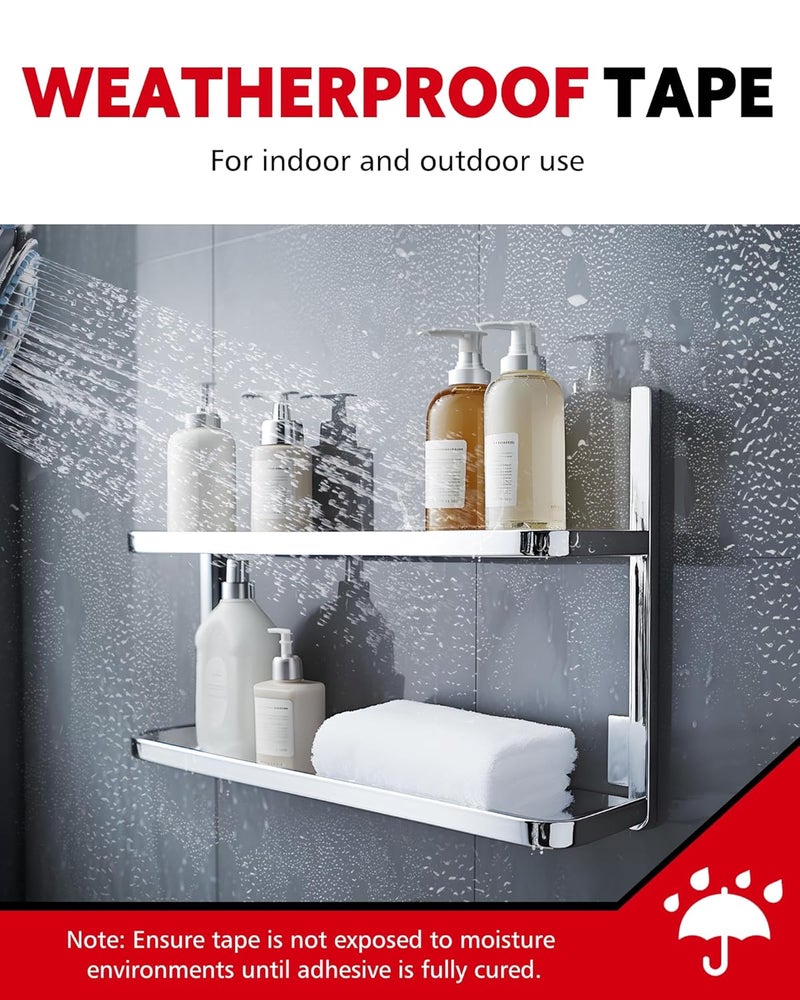 HitLights Double Sided Tape Heavy Duty, 1/2 in x 50 ft, Adhesive Mounting Tape Waterproof, Strong Double Stick Foam Tape for Walls Poster Automotive Outdoor Home (Pack of 1) - Image 3